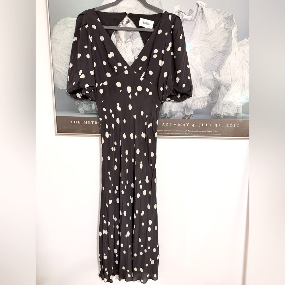 Ba&sh Brand New with tags dress. Black with white polka dots. Size 1
